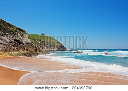Perfect beach with clear sand in Spain