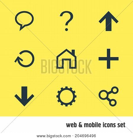 Editable Pack Of Mainpage, Cogwheel, Help And Other Elements.  Vector Illustration Of 9 User Icons.