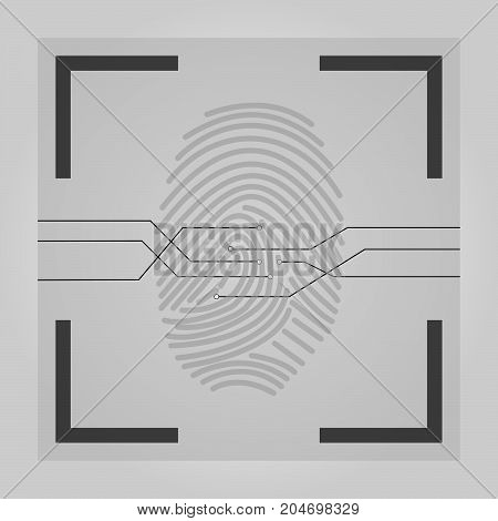 User identification. Fingerprint. Vector illustration. High tech.
