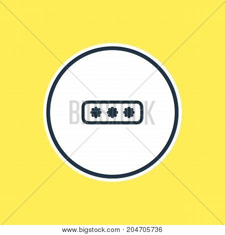 Beautiful Storage Element Also Can Be Used As Parole Element.  Vector Illustration Of Password Outline.