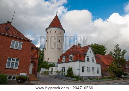 Water tower in town of Ringsted in Denmark