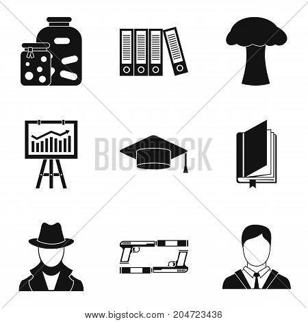 Important document icons set. Simple set of 9 important document vector icons for web isolated on white background