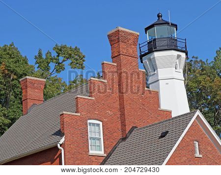 The Port Sanilac Light Station was built in 1886 on the Lake Huron shore. Its dwelling place and grounds were sold at a government auction in 1928 and have been privately owned ever since. The octagonal tower was restored in 2015-16.
