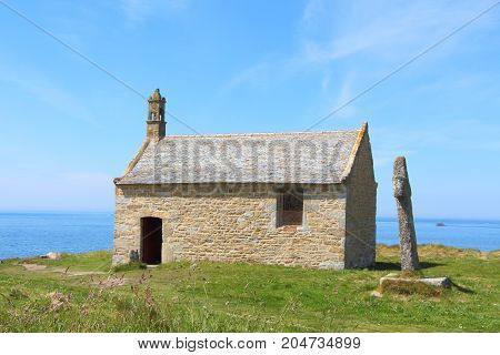 Outdoor of Saint Samsom chapel near the coast in Landunvez
