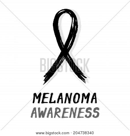 Symbolic ribbon - black - melanoma awareness