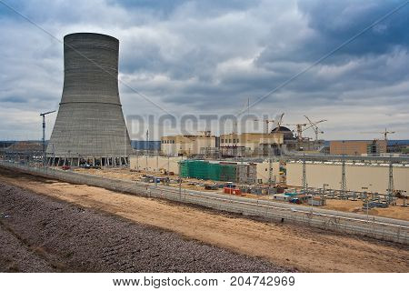Construction site of new building nuclear power plant