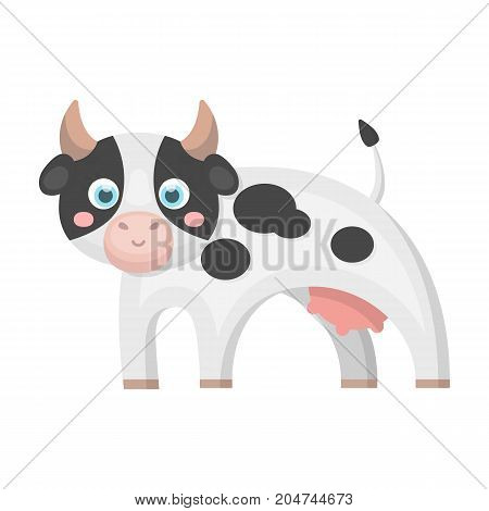 Cow, single icon in cartoon style.Cow, vector symbol stock illustration .