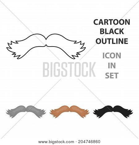 Man's mustache icon in cartoon style isolated on white background. Beard symbol vector illustration.
