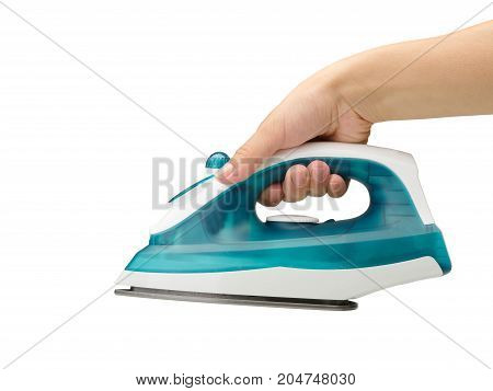 Modern electric iron isolated on the white background.