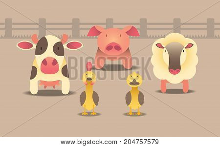 vector of character design of animal farm