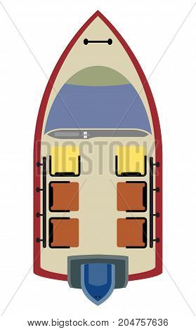 Seat Map Of Small Moter Boat On White Background