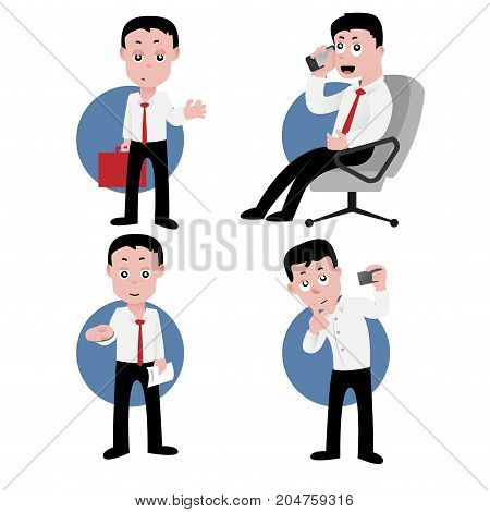 vector of conceptual business person in cartoon style