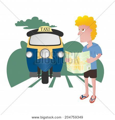 vector of character design of a tourist