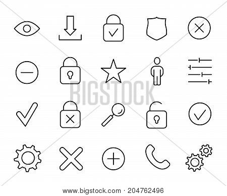 Premium set of user interface line icons. Simple pictograms pack. Stroke vector illustration on a white background. Modern outline style icons collection.