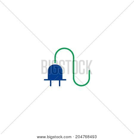 Outlet flat icon. Single high quality symbol of line electricity vector for web design or mobile app. Color sign of energy for design logo. Single pictogram on white background