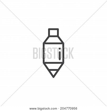 Plumb bob line icon, outline vector sign, linear style pictogram isolated on white. Symbol, logo illustration. Editable stroke
