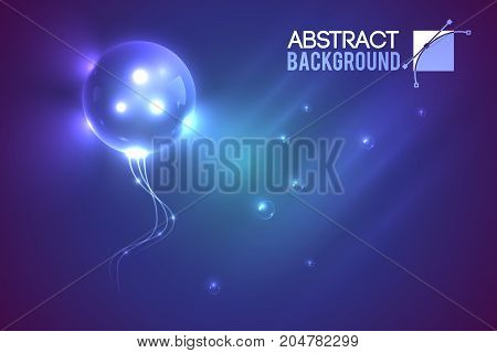 Abstract background with detailed view of shining sleek futuristic balloon with spiculums computer generated image vector illustration