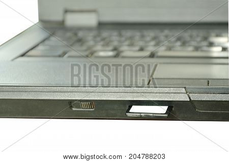 SD card put in computer notebook multimedia reader