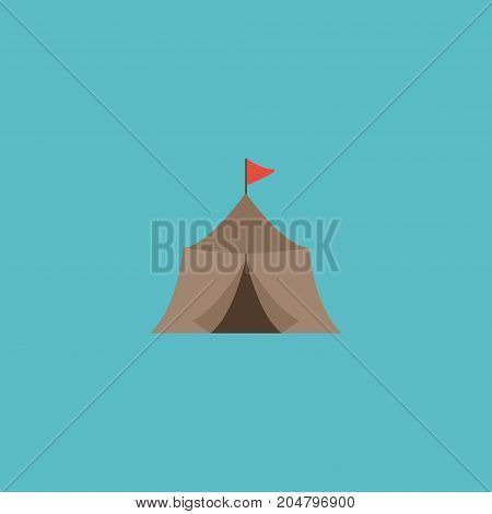 Flat Icon Medieval Barracks Element. Vector Illustration Of Flat Icon Tent Isolated On Clean Background