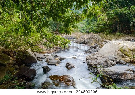 Scenery In Khao Sok National Park In Thailand. Khao Sok National Park The Rain Jungle Forest In Sura