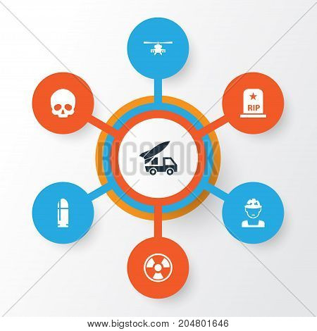 Combat Icons Set. Collection Of Ordnance, Slug, Rip And Other Elements