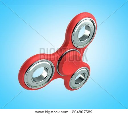 Hand Spiner 3D Render On Blue Background