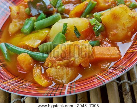 Vegetable Kolhapuri - traditional vegetable dish prepared in Maharashtrian style mixed vegetable curry