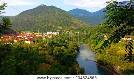 Jablanica and river Neretva, Bosnia and Herzegovina