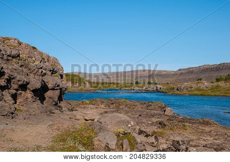 Nordura River In Borgarfjordur In Iceland