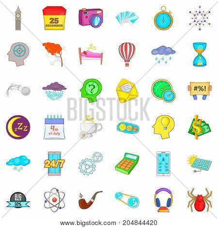 Screen icons set. Cartoon style of 36 screen vector icons for web isolated on white background