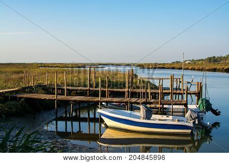 view of the river sado estuary in Comporta Alentejo Portugal