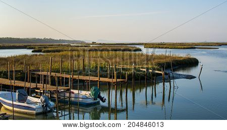 view of the river sado estuary in Comporta Alentejo Portugal