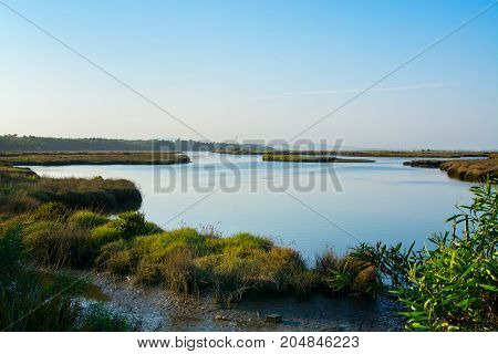 view of the river sado estuary in Comporta Alentejo Portugal