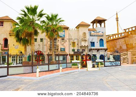 Sharm el Sheikh -April 12, 2017: The British pub outside front without people at Sharm el Sheikh -April 12, 2017