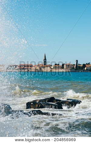 Sea Coast. Sea View. The Stony Coast Of The Adriatic Sea