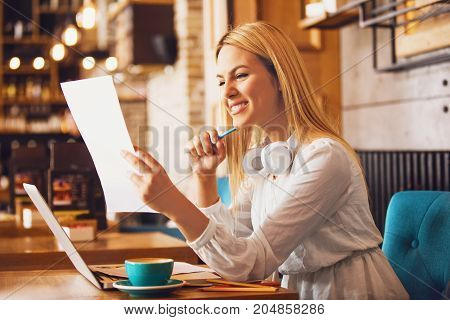 Working And Enjoying Coffee