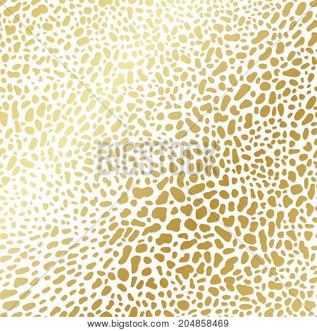 Gold Gradient Leopard Greeting Seamless Pattern. Vector Rich Exotic Animal Skin Ornate, Shining Back