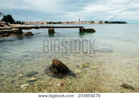 Sea. Sea coast. Sea view. The stony coast of the Adriatic Sea