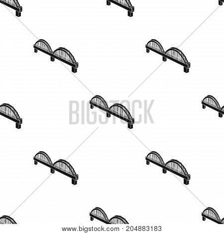 Arched bridge construction. Bridge single icon in black style vector symbol stock illustration .