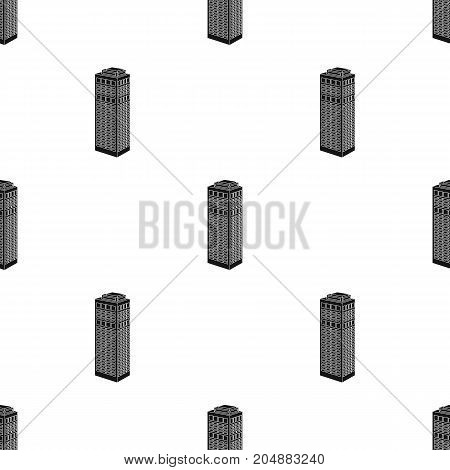 High-rise building of a skyscraper. Skyscraper single icon in black style vector symbol stock illustration .