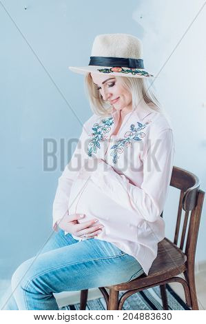Beauty Pregnant Woman . Pregnant Belly. Beautiful Pregnant Woman Expecting Baby. Maternity concept. Baby Shower