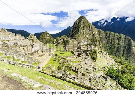 The Machu Picchu beautiful mountain in perou