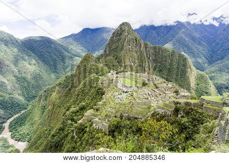 The Machu Picchu beautiful mountain in perou