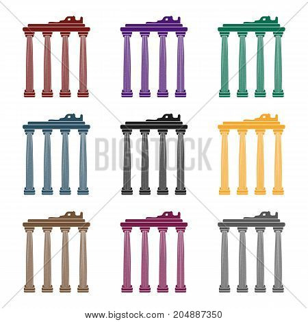 Turkish ruins icon in black style isolated on white background. Turkey symbol vector illustration.