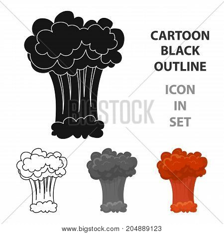 Nuclear explosion icon in cartoon design isolated on white background. Explosions symbol stock vector illustration.