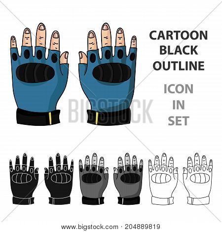 Fingerless gloves icon in cartoon design isolated on white background. Paintball symbol stock vector illustration.