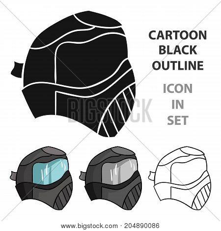 Paintball mask icon in cartoon design isolated on white background. Paintball symbol stock vector illustration.