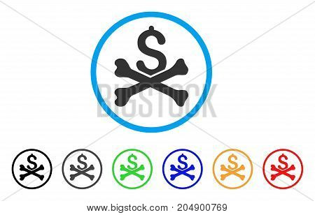 Mortal Debt rounded icon. Style is a flat mortal debt gray symbol inside light blue circle with black, gray, green, blue, red, orange variants. Vector designed for web and software interfaces.