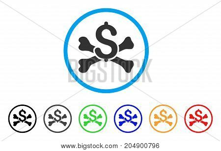 Mortal Debt rounded icon. Style is a flat mortal debt gray symbol inside light blue circle with black, gray, green, blue, red, orange versions. Vector designed for web and software interfaces.