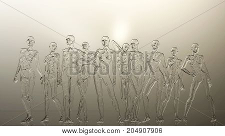 Digital 3D Illustration Of A Female Manikins Relief